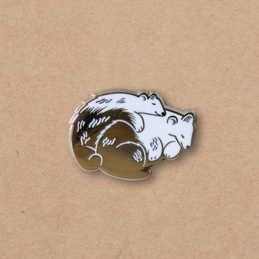 Sleeping Bears hard enamel pin, hugging, love and friendship, hug, bear, Valentines