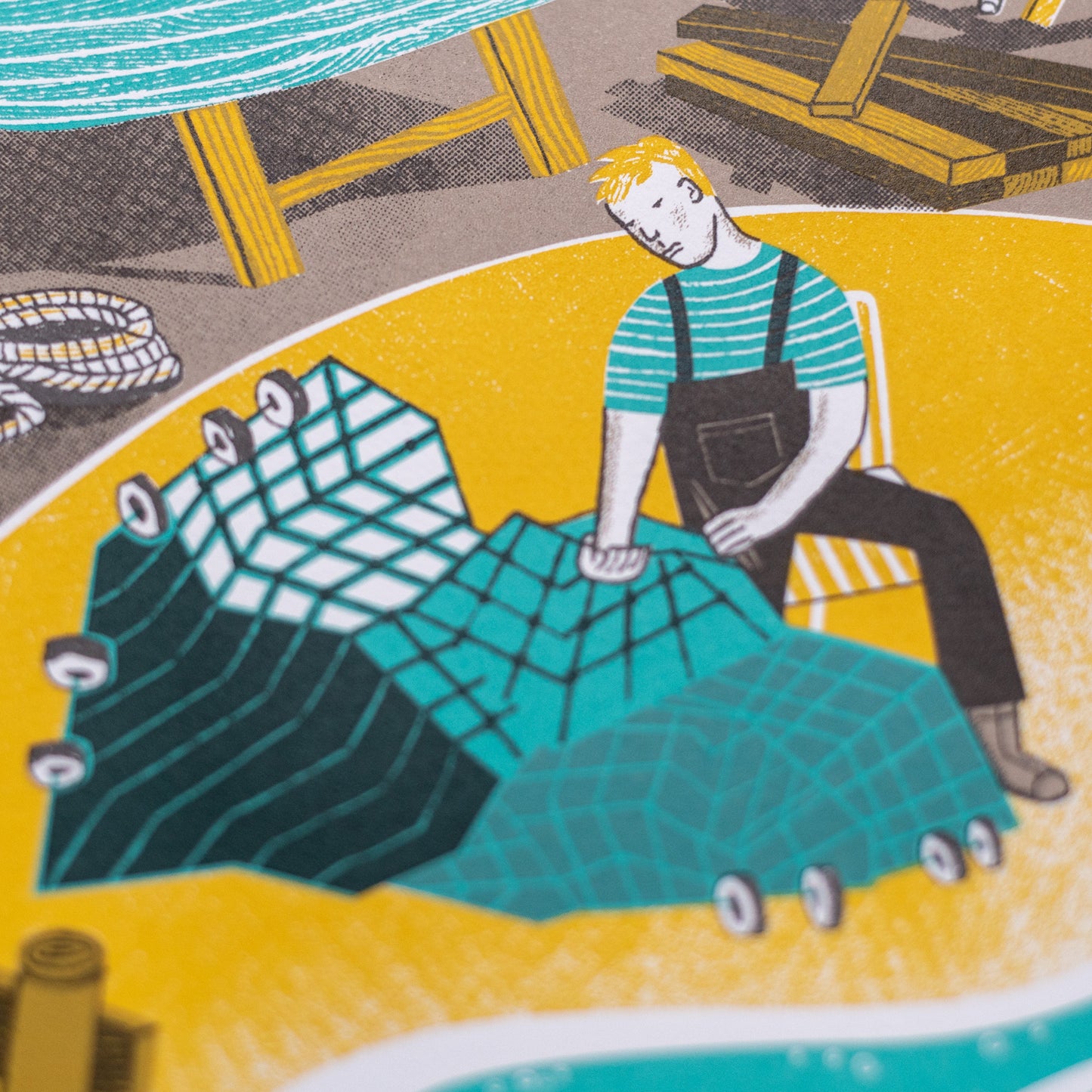 "The Boatyard" limited edition hand pulled unframed screenprint