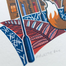 Load image into Gallery viewer, &quot;Majestic Fox&quot; hand pulled screen print
