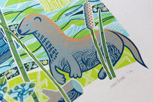 Load image into Gallery viewer, &quot;Majestic Otter&quot; hand pulled screen print

