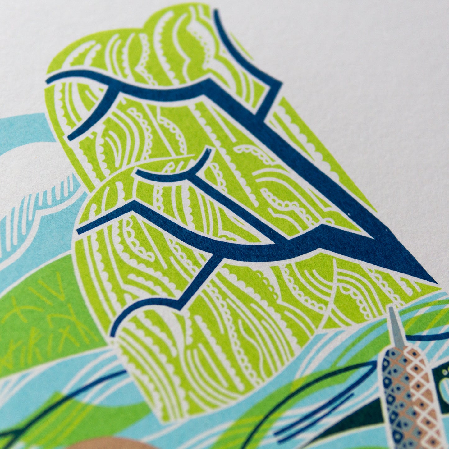 Handgezogener Siebdruck „Majestätischer Otter“. 