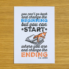 Load image into Gallery viewer, &quot;Change The Ending&quot; C.S. Lewis quotation postcard
