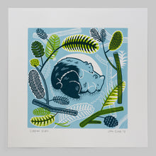 Load image into Gallery viewer, &quot;Sleeping Bears&quot; hand pulled screen print, love, friendship, Valentines
