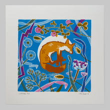 Load image into Gallery viewer, &quot;Sleeping Fox&quot; hand pulled screen print
