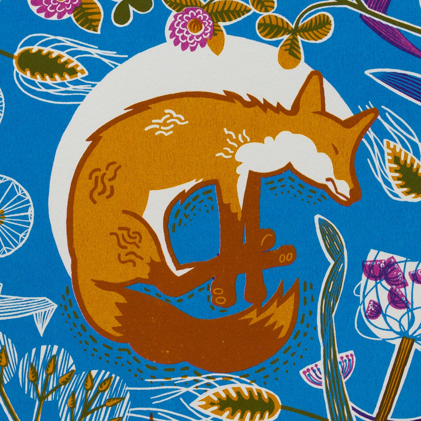 Sérigraphie tirée à la main « Sleeping Fox » 