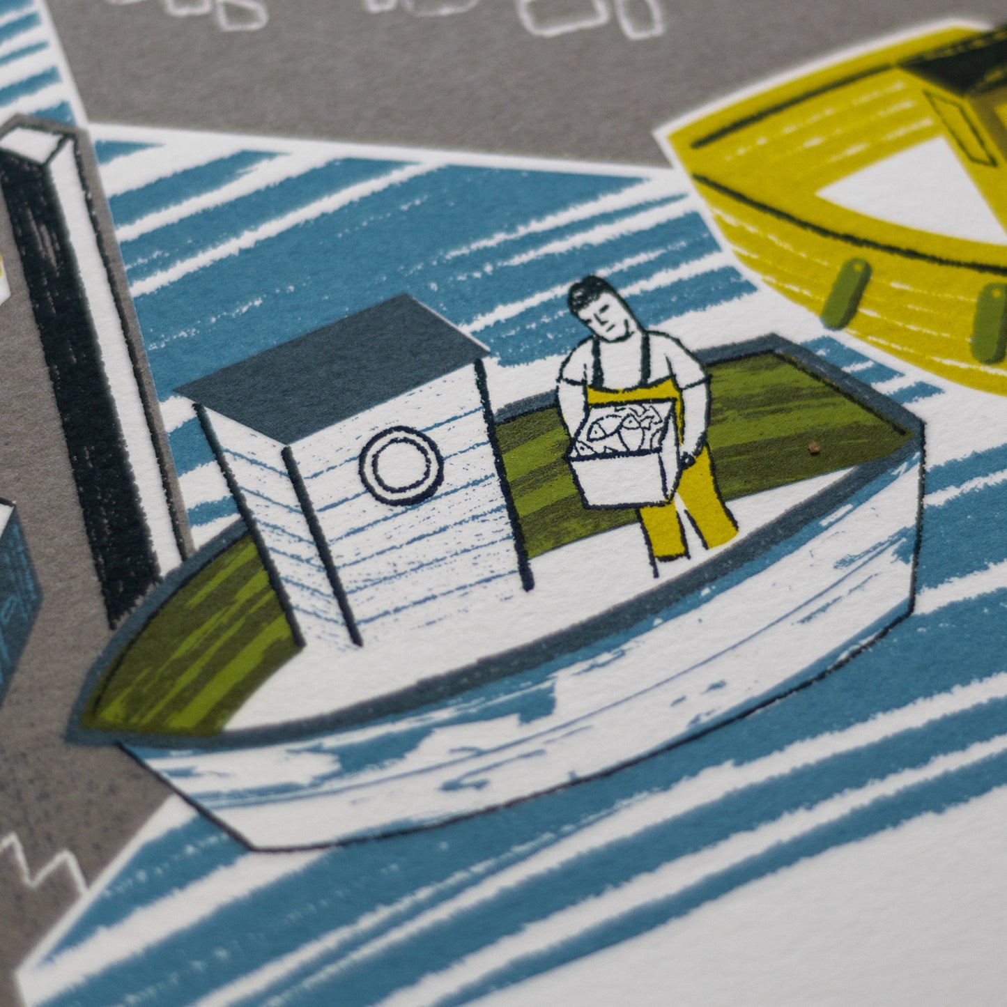 "The Harbour Crane" limited edition hand pulled unframed screenprint