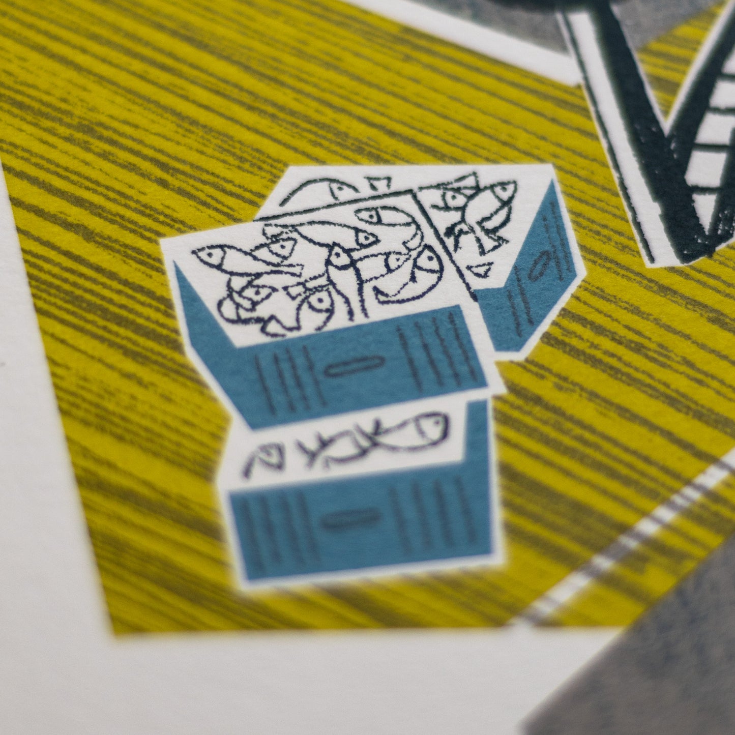 "The Harbour Crane" limited edition hand pulled unframed screenprint